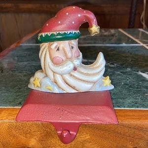 Vintage Midwest of Cannon Falls Vintage Santa Stocking Hanger Rustic Cast Iron